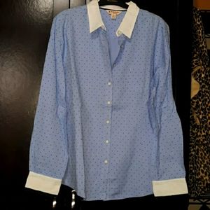 Brooks Brother Red fleece polka dot long sleeve button down shirt